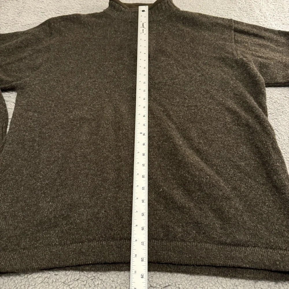 Woolrich Wool Sweater Mens Xl Dark Loden Heather Gray 1/4 Zip Pullover Laine - Picture 7 of 12